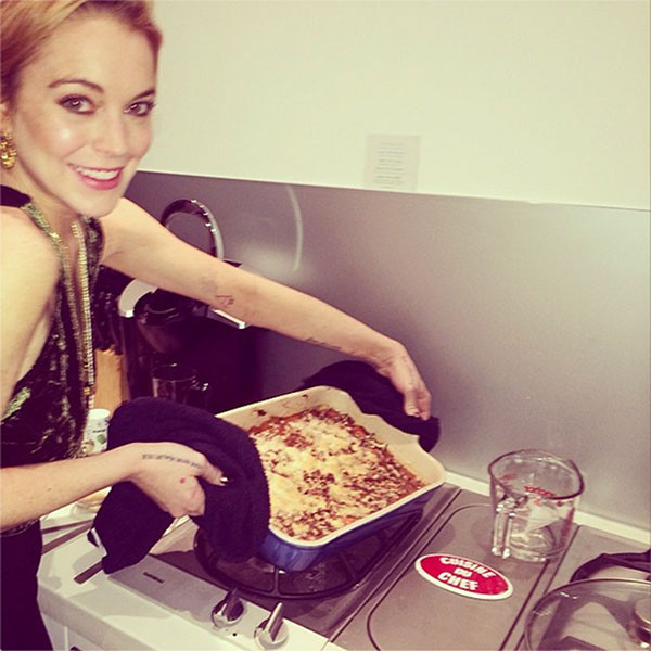 Lindsay Lohan, Kitchen, Instagram Lindsay Lohan, Kitchen, Instagram